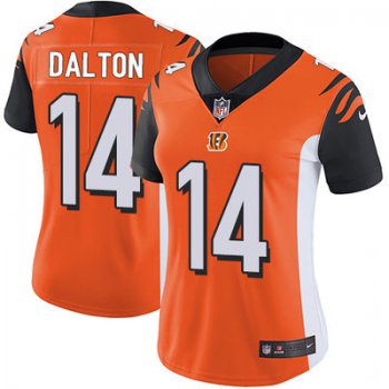 Women's Nike Cincinnati Bengals #14 Andy Dalton Orange Alternate Stitched NFL Vapor Untouchable Limited Jersey