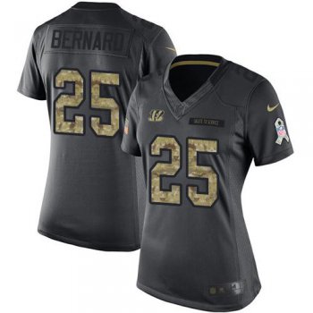 Women's Nike Cincinnati Bengals #25 Giovani Bernard Black Stitched NFL Limited 2016 Salute to Service Jersey