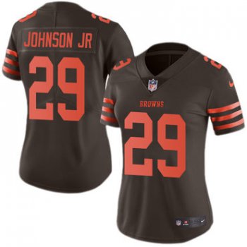 Women's Nike Cleveland Browns #29 Duke Johnson Jr Brown Stitched NFL Limited Rush Jersey