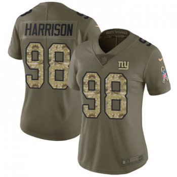 Women's Nike New York Giants #98 Damon Harrison Olive Camo Stitched NFL Limited 2017 Salute to Service Jersey