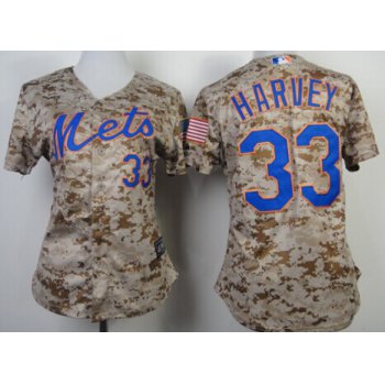 New York Mets #33 Matt Harvey 2014 Camo Womens Jersey