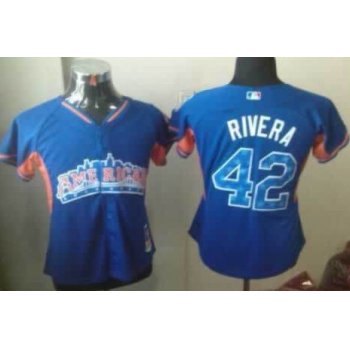 New York Yankees #42 Mariano Rivera 2013 All-Star Blue Womens Jersey
