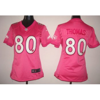 Nike Denver Broncos #80 Julius Thomas Pink Love Womens Jersey