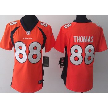 Nike Denver Broncos #88 Demaryius Thomas 2013 Orange Game Womens Jersey