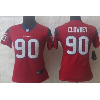 Nike Houston Texans #90 Jadeveon Clowney Red Limited Womens Jersey
