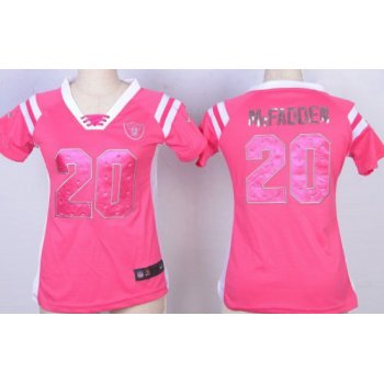 Nike Oakland Raiders #20 Darren McFadden Drilling Sequins Pink Womens Jersey