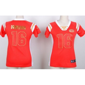 Nike San Francisco 49ers #16 Joe Montana Drilling Sequins Red Womens Jersey