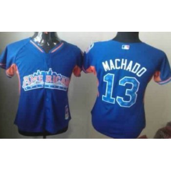 Baltimore Orioles #13 Manny Machado 2013 All-Star Blue Womens Jersey