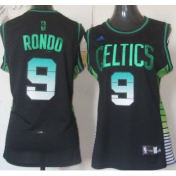 Boston Celtics #9 Rajon Rondo Vibe Black Fashion Womens Jersey