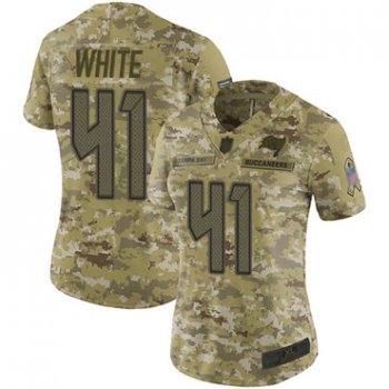 Buccaneers #41 Devin White Camo Women's Stitched Football Limited 2018 Salute to Service Jersey