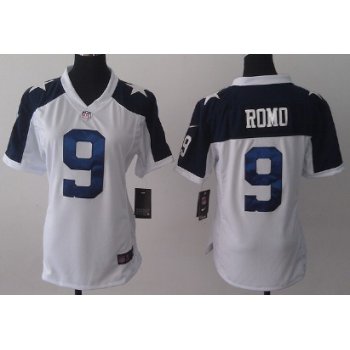 Nike Dallas Cowboys #9 Tony Romo White Thanksgiving Game Womens Jersey