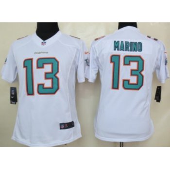 Nike Miami Dolphins #13 Dan Marino 2013 White Limited Womens Jersey