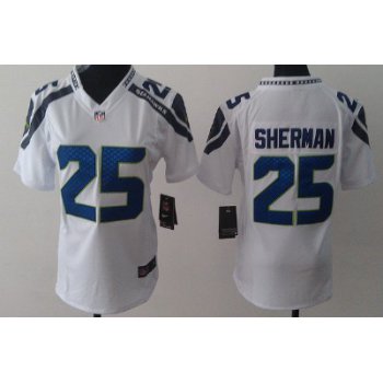 Nike Seattle Seahawks #25 Richard Sherman White Game Womens Jersey
