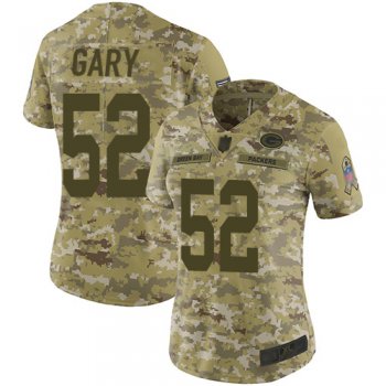 Packers #52 Rashan Gary Camo Women's Stitched Football Limited 2018 Salute to Service Jersey