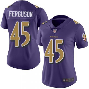 Ravens #45 Jaylon Ferguson Purple Women's Stitched Football Limited Rush Jersey
