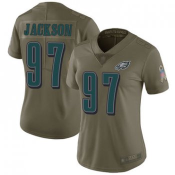 Eagles #97 Malik Jackson Olive Women's Stitched Football Limited 2017 Salute to Service Jersey