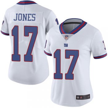 Giants #17 Daniel Jones White Women's Stitched Football Limited Rush Jersey