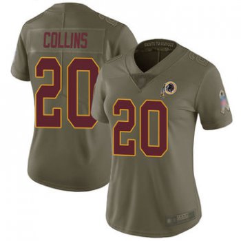 Redskins #20 Landon Collins Olive Women's Stitched Football Limited 2017 Salute to Service Jersey