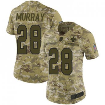 Saints #28 Latavius Murray Camo Women's Stitched Football Limited 2018 Salute to Service Jersey