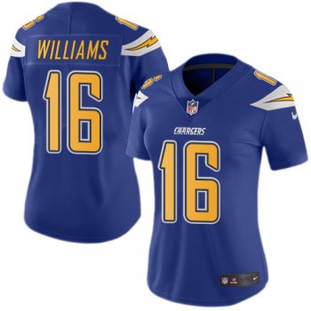Women's Nike Los Angeles Chargers #16 Tyrell Williams Electric Blue Stitched NFL Limited Rush Jersey