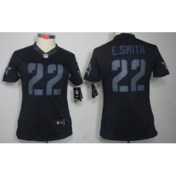 Nike Dallas Cowboys #22 Emmitt Smith Black Impact Limited Womens Jersey