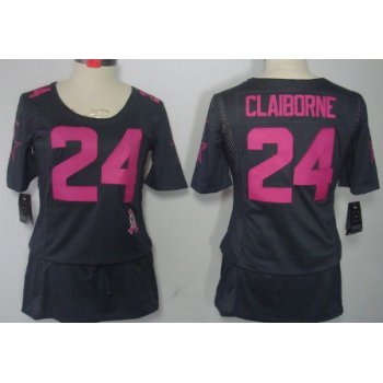 Nike Dallas Cowboys #24 Morris Claiborne Breast Cancer Awareness Gray Womens Jersey