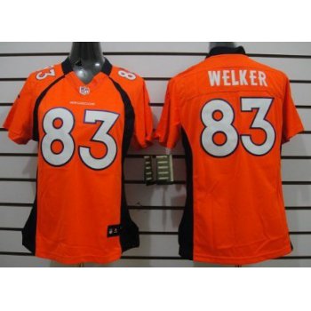 Nike Denver Broncos #83 Wes Welker Orange Limited Womens Jersey