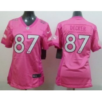Nike Denver Broncos #87 Eric Decker Pink Love Womens Jersey