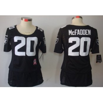 Nike Oakland Raiders #20 Darren McFadden Breast Cancer Awareness Black Womens Jersey