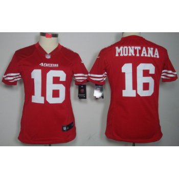 Nike San Francisco 49ers #16 Joe Montana Red Limited Womens Jersey