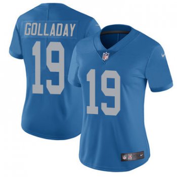 Women's Nike Detroit Lions #19 Kenny Golladay Blue Throwback Stitched NFL Vapor Untouchable Limited Jersey