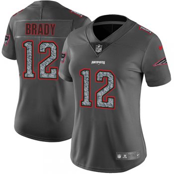 Women's Nike New England Patriots #12 Tom Brady Gray Static NFL Vapor Untouchable Game Jersey