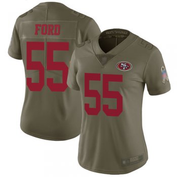 49ers #55 Dee Ford Olive Women's Stitched Football Limited 2017 Salute to Service Jersey