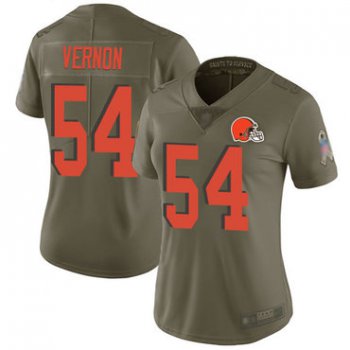 Browns #54 Olivier Vernon Olive Women's Stitched Football Limited 2017 Salute to Service Jersey