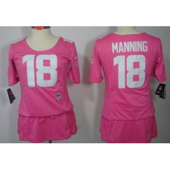 Nike Denver Broncos #18 Peyton Manning Breast Cancer Awareness Pink Womens Jersey