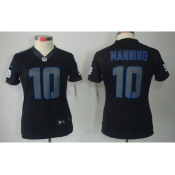 Nike New York Giants #10 Eli Manning Black Impact Limited Womens Jersey