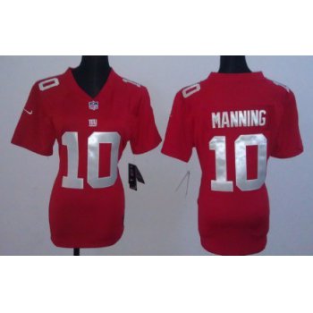Nike New York Giants #10 Eli Manning Red Game Womens Jersey