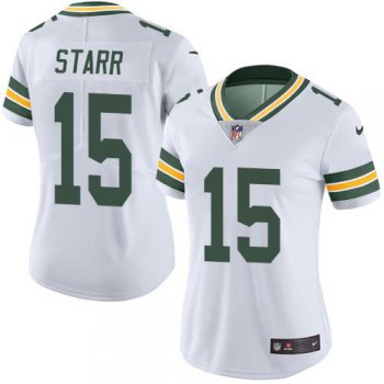 Nike Packers #15 Bart Starr White Women's Stitched NFL Limited Rush Jersey