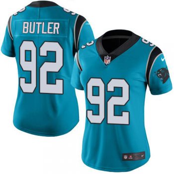 Nike Panthers #92 Vernon Butler Blue Women's Stitched NFL Limited Rush Jersey