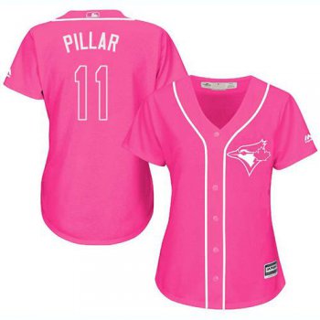 Blue Jays #11 Kevin Pillar Pink Fashion Women's Stitched Baseball Jersey