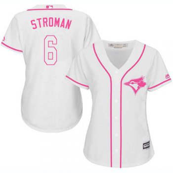 Blue Jays #6 Marcus Stroman White Pink Fashion Women's Stitched Baseball Jersey