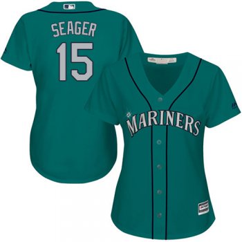 Mariners #15 Kyle Seager Green Alternate Women's Stitched Baseball Jersey