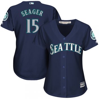 Mariners #15 Kyle Seager Navy Blue Alternate Women's Stitched Baseball Jersey