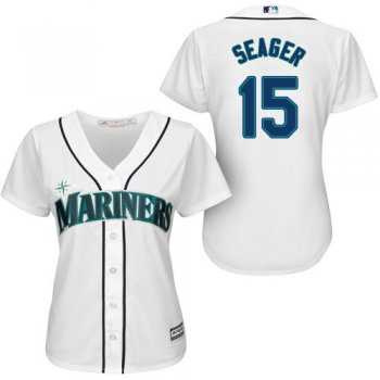 Mariners #15 Kyle Seager White Home Women's Stitched Baseball Jersey
