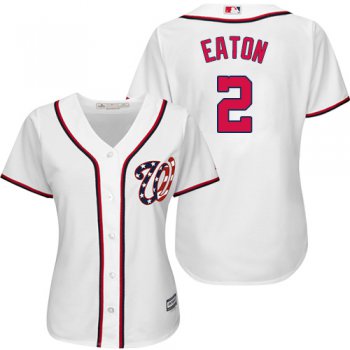 Nationals #2 Adam Eaton White Home Women's Stitched Baseball Jersey