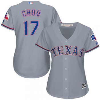 Rangers #17 Shin-Soo Choo Grey Road Women's Stitched Baseball Jersey