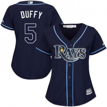 Rays #5 Matt Duffy Dark Blue Alternate Women's Stitched Baseball Jersey