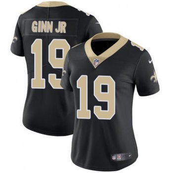 Women's Nike New Orleans Saints #19 Ted Ginn Jr Black Team Color Stitched NFL Vapor Untouchable Limited Jersey