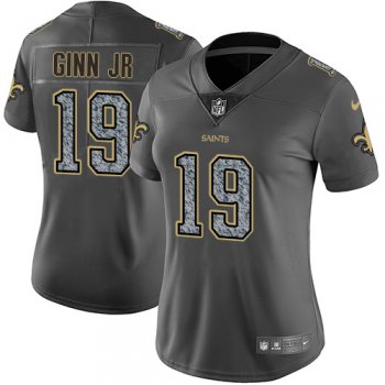 Women's Nike New Orleans Saints #19 Ted Ginn Jr Gray Static NFL Vapor Untouchable Game Jersey