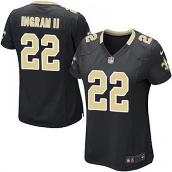 Women's Nike New Orleans Saints #22 Mark Ingram II Black Team Color Stitched NFL Elite Jersey